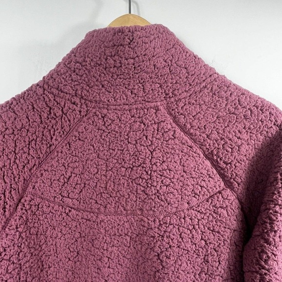 Zella Mauve Pink Teddy Bear Sherpa Jacket Size L Snap Button - Picture 10 of 13